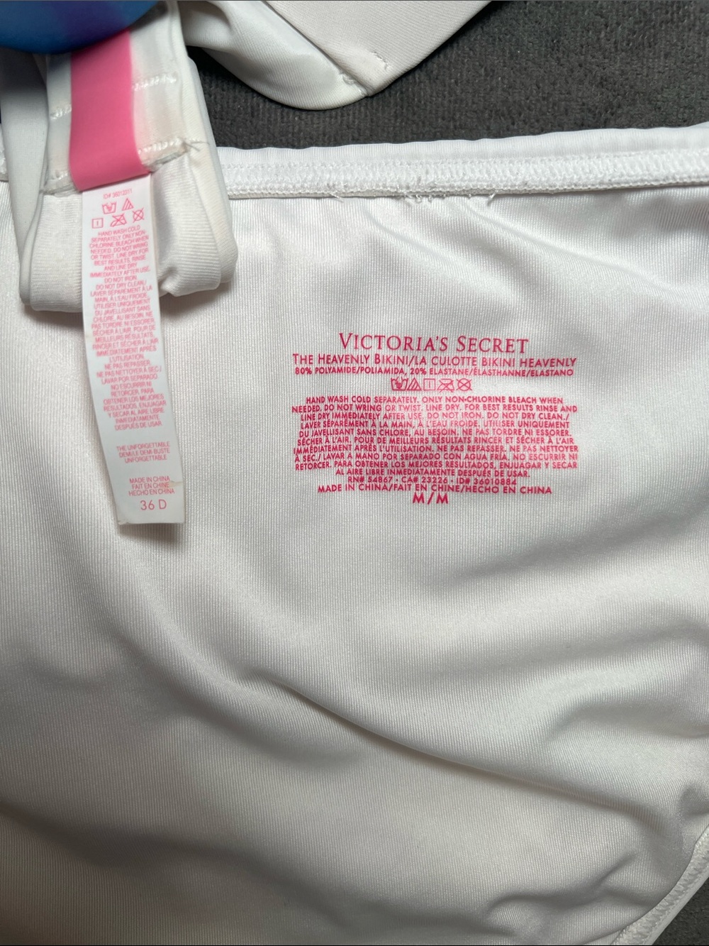 Victoria's Secret White Halter Bikini Set with Gold Bottom M Top 36D - Picture 9 of 10
